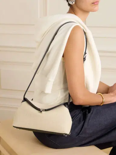 TOTEME T-lock Leather-trimmed Cotton-canvas Clutch | Thumbnail 6 TOTEME T-lock Leather-trimmed Cotton-canvas Clutch | Thumbnail 6