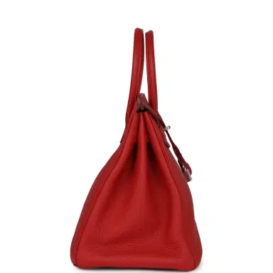 HERMÈS Pre-owned Hermes Birkin 35 Rouge Casaque Togo Palladium Hardware | Thumbnail 3 HERMÈS Pre-owned Hermes Birkin 35 Rouge Casaque Togo Palladium Hardware | Thumbnail 3
