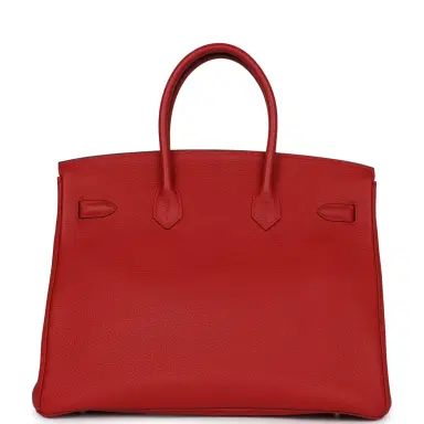 HERMÈS Pre-owned Hermes Birkin 35 Rouge Casaque Togo Palladium Hardware | Thumbnail 4 HERMÈS Pre-owned Hermes Birkin 35 Rouge Casaque Togo Palladium Hardware | Thumbnail 4