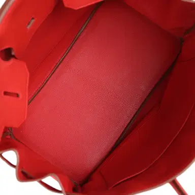 HERMÈS Pre-owned Hermes Birkin 35 Rouge Casaque Togo Palladium Hardware | Thumbnail 8 HERMÈS Pre-owned Hermes Birkin 35 Rouge Casaque Togo Palladium Hardware | Thumbnail 8