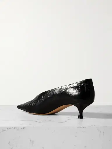Le Monde Béryl Babouche 40 Textured Patent-leather Pumps | Thumbnail 3 Le Monde Béryl Babouche 40 Textured Patent-leather Pumps | Thumbnail 3