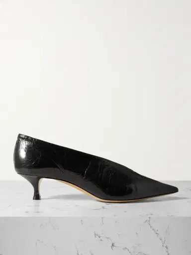Le Monde Béryl Babouche 40 Textured Patent-leather Pumps | Thumbnail 1 Le Monde Béryl Babouche 40 Textured Patent-leather Pumps | Thumbnail 1