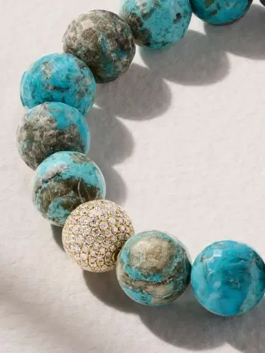 Sydney Evan 14-karat Gold, Turquoise And Diamond Bracelet | Thumbnail 4 Sydney Evan 14-karat Gold, Turquoise And Diamond Bracelet | Thumbnail 4