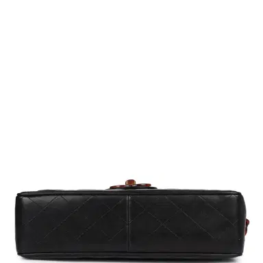 Chanel Vintage Chanel Jumbo Single Flap Bag Black Lambskin Tortoiseshell Hardware | Thumbnail 6 Chanel Vintage Chanel Jumbo Single Flap Bag Black Lambskin Tortoiseshell Hardware | Thumbnail 6