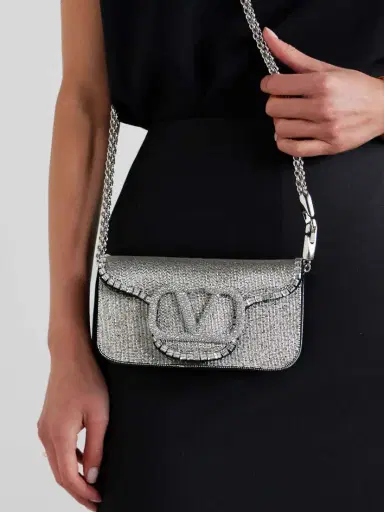 Valentino Garavani Locò Vlogo Small Embellished Leather Shoulder Bag | Thumbnail 2 Valentino Garavani Locò Vlogo Small Embellished Leather Shoulder Bag | Thumbnail 2
