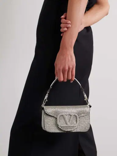 Valentino Garavani Locò Vlogo Small Embellished Leather Shoulder Bag | Thumbnail 6 Valentino Garavani Locò Vlogo Small Embellished Leather Shoulder Bag | Thumbnail 6