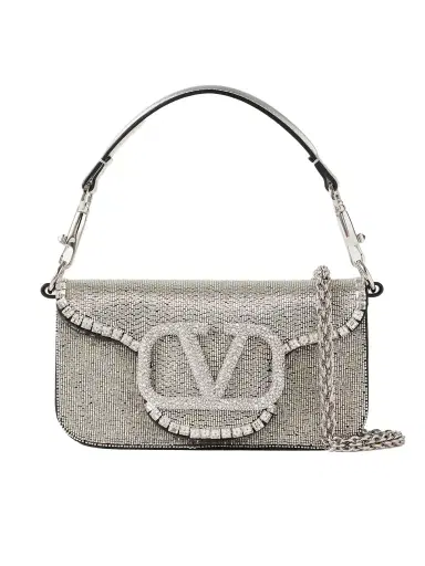 Valentino Garavani Locò Vlogo Small Embellished Leather Shoulder Bag | Thumbnail 1 Valentino Garavani Locò Vlogo Small Embellished Leather Shoulder Bag | Thumbnail 1