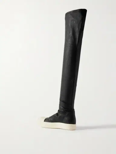 Rick Owens Rubber-trimmed Leather Over-the-knee Boots | Thumbnail 3 Rick Owens Rubber-trimmed Leather Over-the-knee Boots | Thumbnail 3