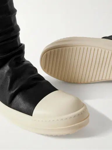 Rick Owens Rubber-trimmed Leather Over-the-knee Boots | Thumbnail 4 Rick Owens Rubber-trimmed Leather Over-the-knee Boots | Thumbnail 4