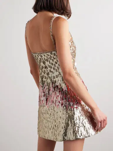 Valentino Garavani Embellished Wool And Silk-blend Crepe Mini Dress | Thumbnail 3 Valentino Garavani Embellished Wool And Silk-blend Crepe Mini Dress | Thumbnail 3