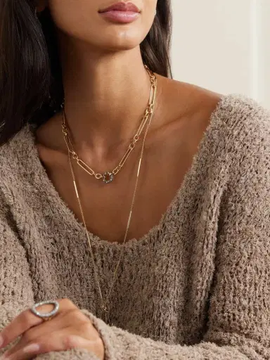 Lucy Delius Trombone Rhodium-plated 14-karat Recycled Gold Diamond Necklace | Thumbnail 4 Lucy Delius Trombone Rhodium-plated 14-karat Recycled Gold Diamond Necklace | Thumbnail 4