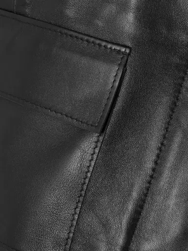 Nour Hammour Bleeker Cropped Paneled Leather Jacket | Thumbnail 5 Nour Hammour Bleeker Cropped Paneled Leather Jacket | Thumbnail 5