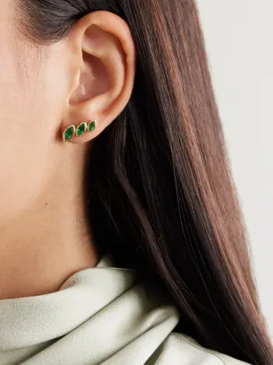 SHAY 18-karat Gold Emerald Earring | Thumbnail 2 SHAY 18-karat Gold Emerald Earring | Thumbnail 2