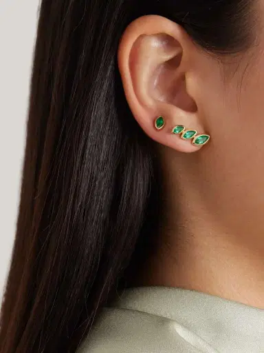SHAY 18-karat Gold Emerald Earring | Thumbnail 4 SHAY 18-karat Gold Emerald Earring | Thumbnail 4