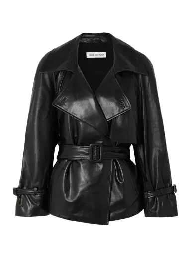 Nour Hammour Brea Oversized Belted Leather Jacket | Thumbnail 1 Nour Hammour Brea Oversized Belted Leather Jacket | Thumbnail 1