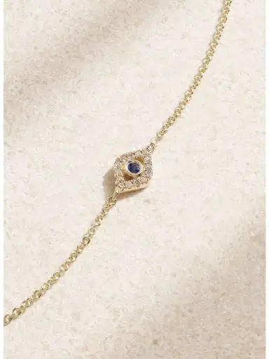 Sydney Evan Small Evil Eye 14-karat Gold, Diamond And Sapphire Bracelet | Thumbnail 4 Sydney Evan Small Evil Eye 14-karat Gold, Diamond And Sapphire Bracelet | Thumbnail 4