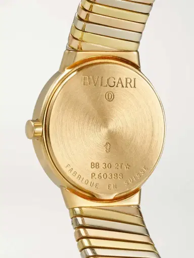 Stephanie Windsor + Bvlgari Vintage Tubogas 1990s 30mm 18-karat Yellow, White And Rose Gold Watch | Thumbnail 4 Stephanie Windsor + Bvlgari Vintage Tubogas 1990s 30mm 18-karat Yellow, White And Rose Gold Watch | Thumbnail 4