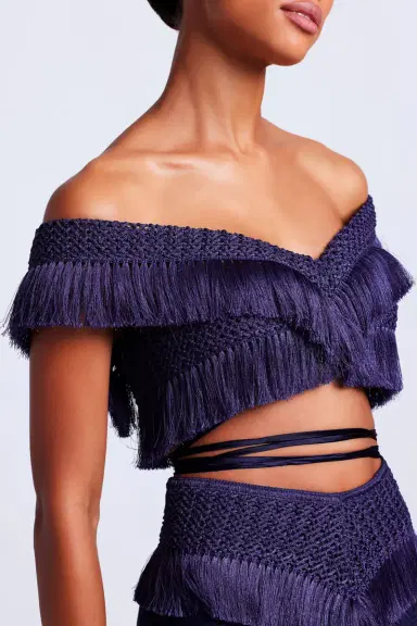 PatBo Fringe Trim Cropped Top (FINAL SALE) | Thumbnail 2 PatBo Fringe Trim Cropped Top (FINAL SALE) | Thumbnail 2