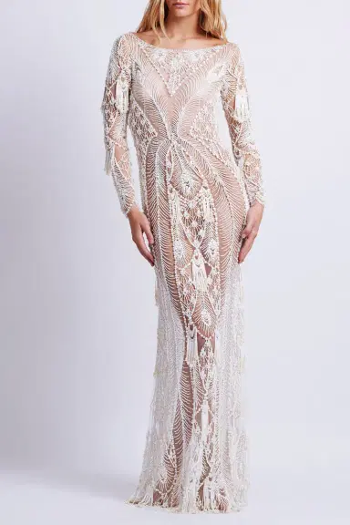 PatBo Hand-Beaded Illusion Tulle Gown (EXCLUSIVE) | Thumbnail 2 PatBo Hand-Beaded Illusion Tulle Gown (EXCLUSIVE) | Thumbnail 2