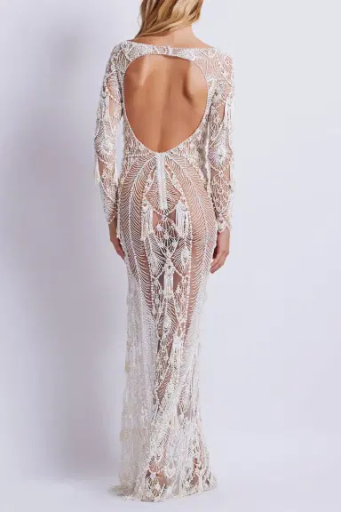 PatBo Hand-Beaded Illusion Tulle Gown (EXCLUSIVE) | Thumbnail 4 PatBo Hand-Beaded Illusion Tulle Gown (EXCLUSIVE) | Thumbnail 4