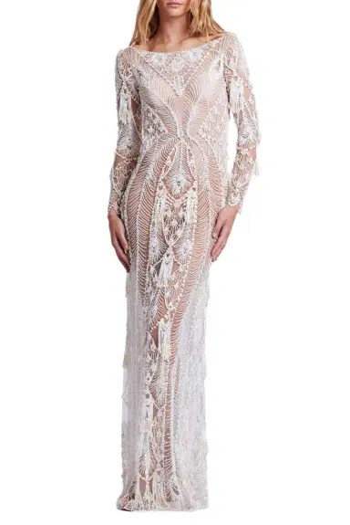 PatBo Hand-Beaded Illusion Tulle Gown (EXCLUSIVE) | Thumbnail 1 PatBo Hand-Beaded Illusion Tulle Gown (EXCLUSIVE) | Thumbnail 1