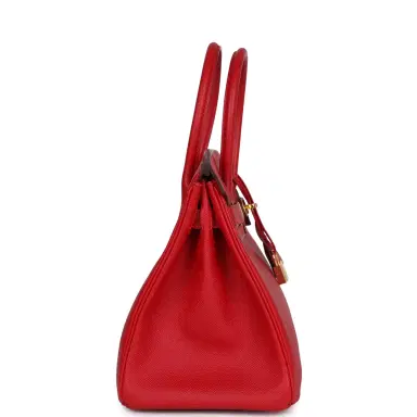 HERMÈS Pre-owned Hermes Birkin 30 Rouge Casaque Epsom Gold Hardware | Thumbnail 3 HERMÈS Pre-owned Hermes Birkin 30 Rouge Casaque Epsom Gold Hardware | Thumbnail 3