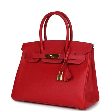 HERMÈS Pre-owned Hermes Birkin 30 Rouge Casaque Epsom Gold Hardware | Thumbnail 5 HERMÈS Pre-owned Hermes Birkin 30 Rouge Casaque Epsom Gold Hardware | Thumbnail 5