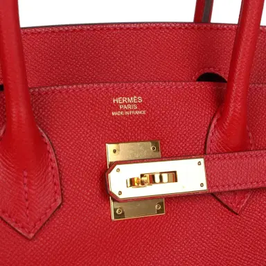 HERMÈS Pre-owned Hermes Birkin 30 Rouge Casaque Epsom Gold Hardware | Thumbnail 7 HERMÈS Pre-owned Hermes Birkin 30 Rouge Casaque Epsom Gold Hardware | Thumbnail 7