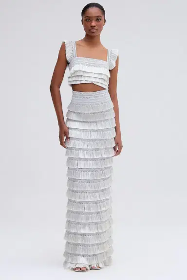 PatBo Metallic Fringe Maxi Skirt | Thumbnail 6 PatBo Metallic Fringe Maxi Skirt | Thumbnail 6
