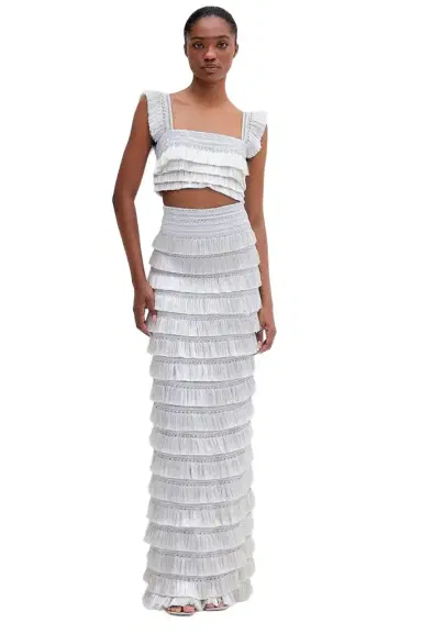 PatBo Metallic Fringe Maxi Skirt | Thumbnail 1 PatBo Metallic Fringe Maxi Skirt | Thumbnail 1