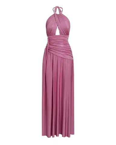 PatBo Metallic Jersey Halterneck Maxi Dress | Thumbnail 4 PatBo Metallic Jersey Halterneck Maxi Dress | Thumbnail 4
