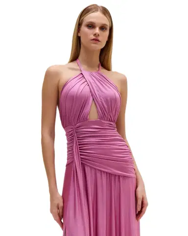 PatBo Metallic Jersey Halterneck Maxi Dress | Thumbnail 1 PatBo Metallic Jersey Halterneck Maxi Dress | Thumbnail 1