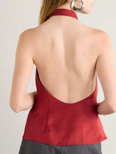 RÓHE Halterneck Open-back Silk-twill Top | Thumbnail 3 RÓHE Halterneck Open-back Silk-twill Top | Thumbnail 3