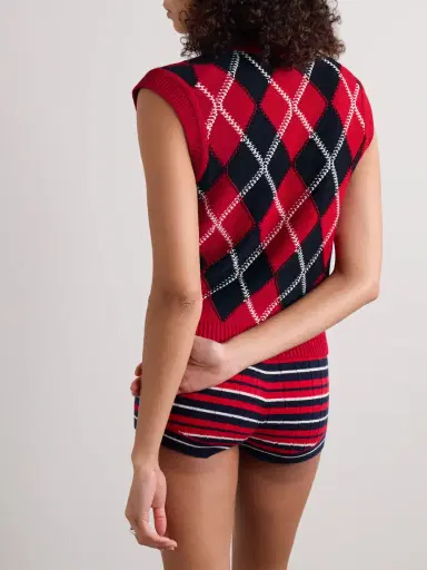 Guest In Residence Argyle Cotton-jacquard Vest | Thumbnail 4 Guest In Residence Argyle Cotton-jacquard Vest | Thumbnail 4