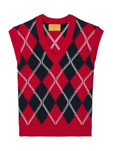 Guest In Residence Argyle Cotton-jacquard Vest | Thumbnail 1 Guest In Residence Argyle Cotton-jacquard Vest | Thumbnail 1