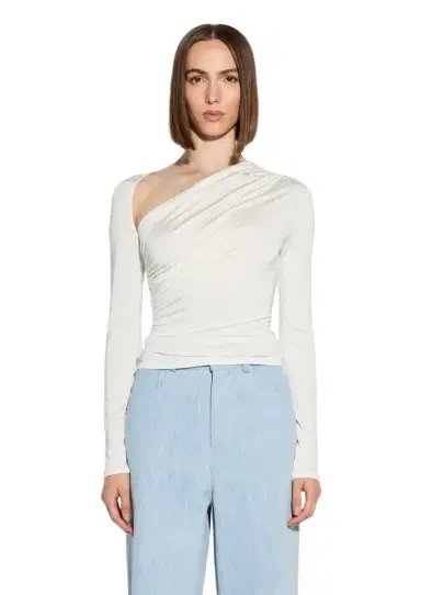 Lapointe Jersey Asymmetrical Ruched Top | Thumbnail 1 Lapointe Jersey Asymmetrical Ruched Top | Thumbnail 1