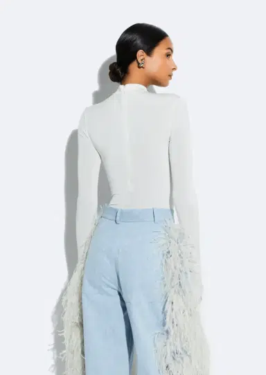 LAPOINTE Jersey Mock Neck Bodysuit | Thumbnail 2 LAPOINTE Jersey Mock Neck Bodysuit | Thumbnail 2