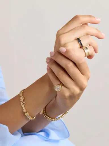 Sydney Evan 14-karat Gold, Sapphire And Amethyst Eternity Ring | Thumbnail 4 Sydney Evan 14-karat Gold, Sapphire And Amethyst Eternity Ring | Thumbnail 4