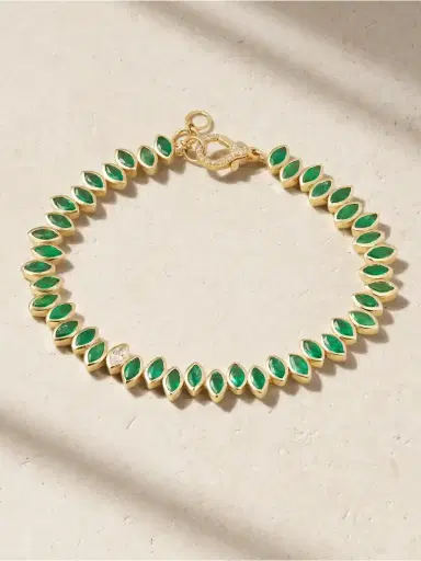 SHAY Staggered 18-karat Gold, Emerald And Diamond Bracelet | Thumbnail 1 SHAY Staggered 18-karat Gold, Emerald And Diamond Bracelet | Thumbnail 1