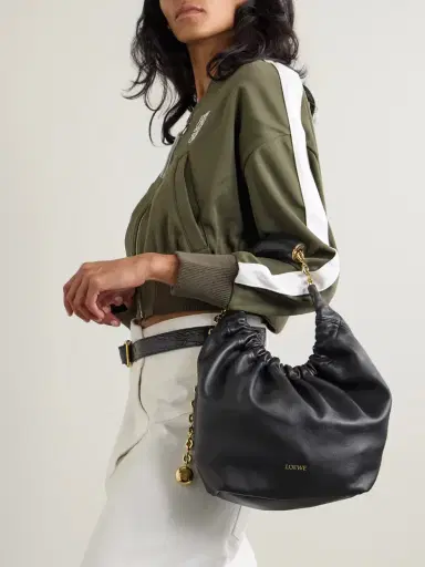 Loewe Squeeze Small Chain-embellished Gathered Leather Shoulder Bag | Thumbnail 2 Loewe Squeeze Small Chain-embellished Gathered Leather Shoulder Bag | Thumbnail 2