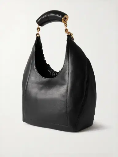 Loewe Squeeze Small Chain-embellished Gathered Leather Shoulder Bag | Thumbnail 3 Loewe Squeeze Small Chain-embellished Gathered Leather Shoulder Bag | Thumbnail 3