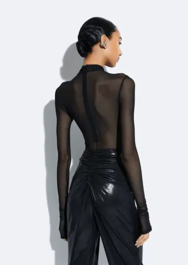 Lapointe Mesh Mock Neck Bodysuit | Thumbnail 2 Lapointe Mesh Mock Neck Bodysuit | Thumbnail 2