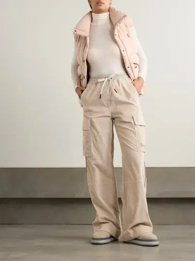 Moncler Grenoble Shell-trimmed Cotton-corduroy Wide-leg Pants | Thumbnail 2 Moncler Grenoble Shell-trimmed Cotton-corduroy Wide-leg Pants | Thumbnail 2
