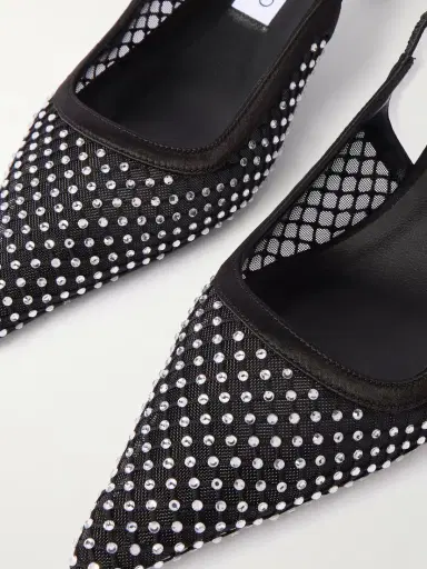 Jimmy Choo Amel 50 Crystal-embellished Mesh And Satin Slingback Pumps | Thumbnail 4 Jimmy Choo Amel 50 Crystal-embellished Mesh And Satin Slingback Pumps | Thumbnail 4