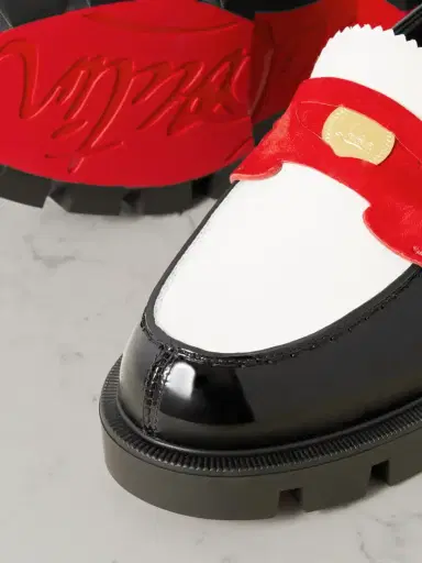 Christian Louboutin Penny Velour-trimmed Leather Loafers | Thumbnail 4 Christian Louboutin Penny Velour-trimmed Leather Loafers | Thumbnail 4
