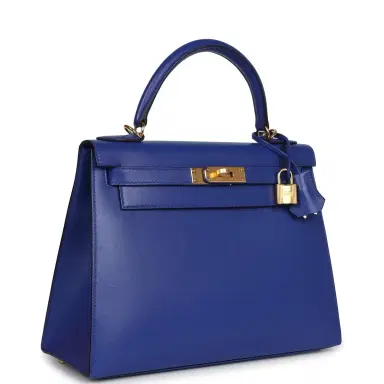 HERMÈS Hermes Kelly Sellier 28 Bleu Electric Tadelakt Gold Hardware | Thumbnail 2 HERMÈS Hermes Kelly Sellier 28 Bleu Electric Tadelakt Gold Hardware | Thumbnail 2