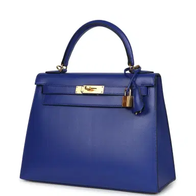 HERMÈS Hermes Kelly Sellier 28 Bleu Electric Tadelakt Gold Hardware | Thumbnail 5 HERMÈS Hermes Kelly Sellier 28 Bleu Electric Tadelakt Gold Hardware | Thumbnail 5