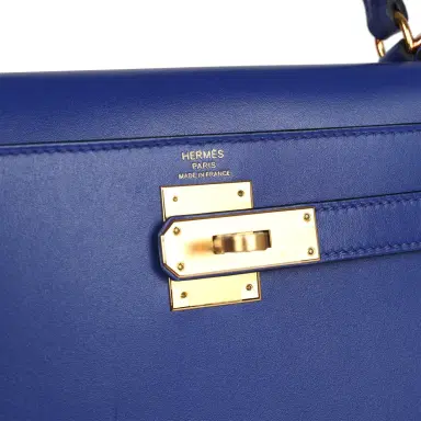 HERMÈS Hermes Kelly Sellier 28 Bleu Electric Tadelakt Gold Hardware | Thumbnail 7 HERMÈS Hermes Kelly Sellier 28 Bleu Electric Tadelakt Gold Hardware | Thumbnail 7