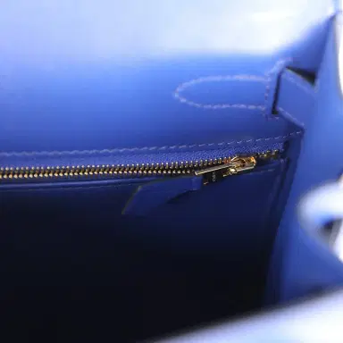 HERMÈS Hermes Kelly Sellier 28 Bleu Electric Tadelakt Gold Hardware | Thumbnail 9 HERMÈS Hermes Kelly Sellier 28 Bleu Electric Tadelakt Gold Hardware | Thumbnail 9