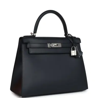 HERMÈS Hermes Special Order (HSS) Kelly Sellier 28 Bleu Obscur Verso Sombrero Palladium Hardware | Thumbnail 2 HERMÈS Hermes Special Order (HSS) Kelly Sellier 28 Bleu Obscur Verso Sombrero Palladium Hardware | Thumbnail 2